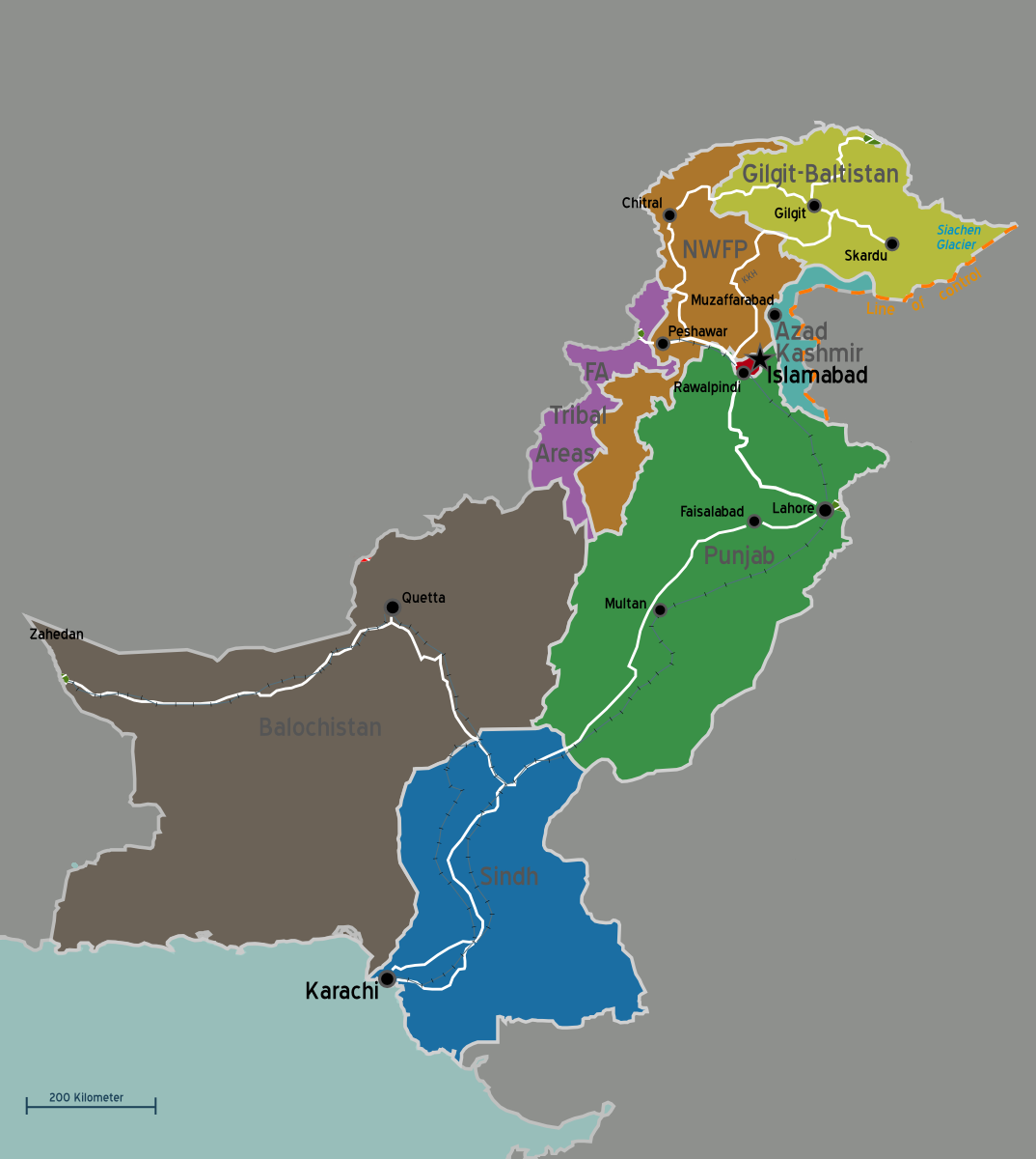 Regionen in Pakistan