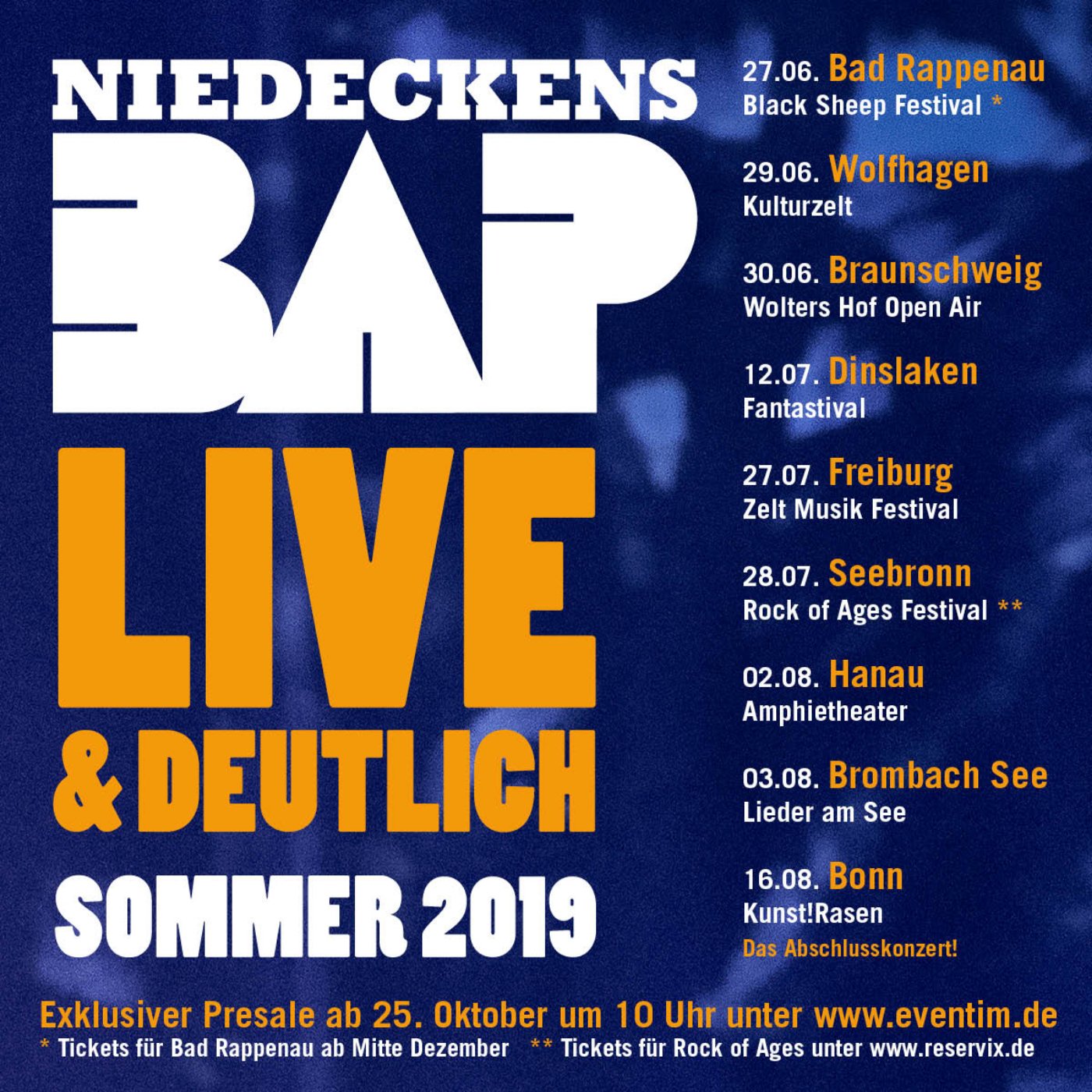 NiedeckensBAP live im Sommer 2019
