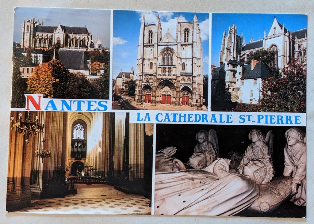 InterRail 1989: Postkarte der Kathedrale von Nantes