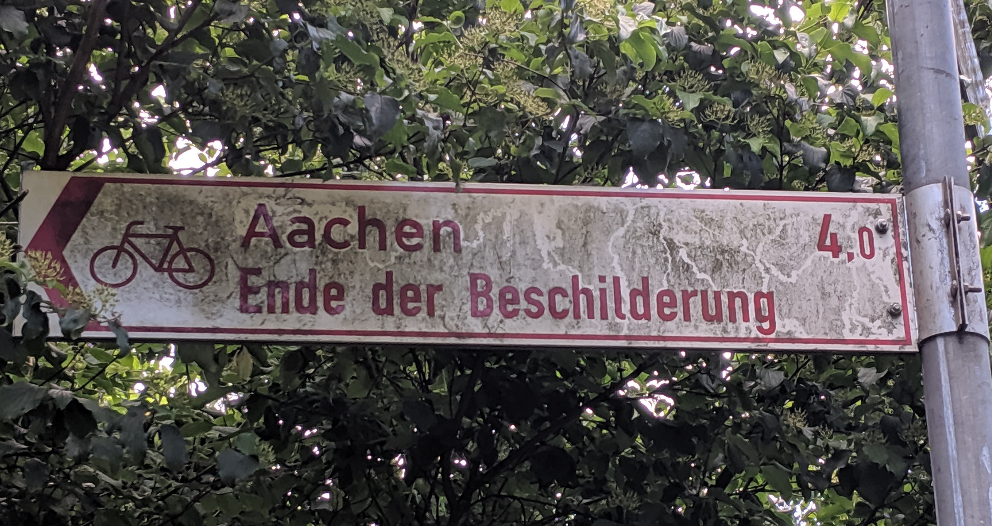 Aachen - Ende der Beschilderung